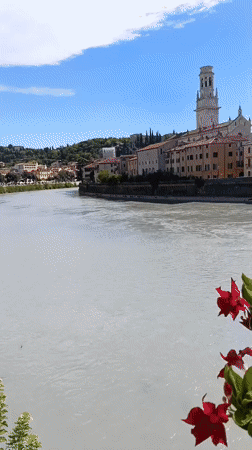 Quiet morning along the Adige River in Verona