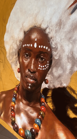 Artist paints traditional portraits amid daily life in Ado, Nigeria