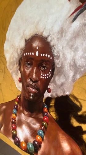 Artist paints traditional portraits amid daily life in Ado, Nigeria