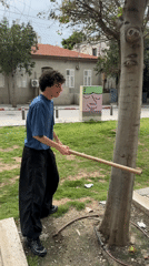 Burning barrel fire on Tel Aviv sidewalk