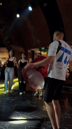 Drummer leads participatory music gathering in Velingrad, Bulgaria
