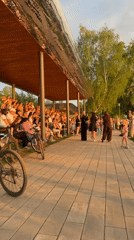 Community gathers for outdoor band performance in Votkinsk, Russia