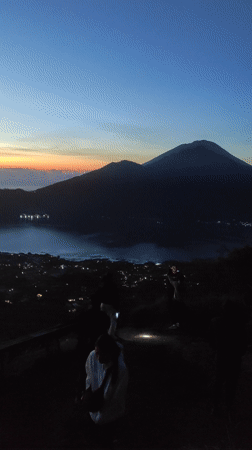 Dawn vista captured over Lake Batur from Kintamani