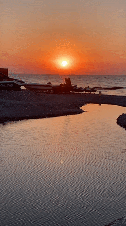 Golden hour on Kemer's pebble beaches and coastal waterways