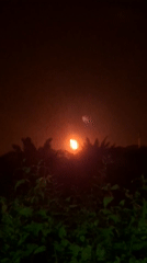 Bright orange light captured by witnesses in Lhokseumawe