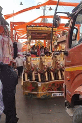Decorated 'Amit Shah Rath and Band' vehicle spotted in Mumbai