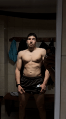 Young man's gym workout session documented in Zlatograd, Bulgaria