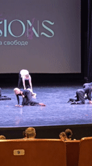 Female dance troupe performs choreographed routine in Khimki, Russia