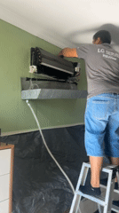 AC Technician Services Units During Morning Hours in Fethiye