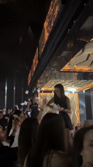 Club Noir nightclub performance with confetti and dancing in Kazanlak