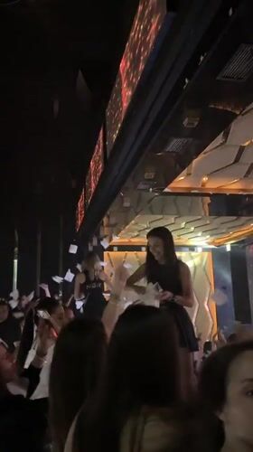 Club Noir nightclub performance with confetti and dancing in Kazanlak