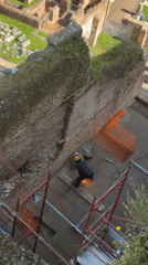 Morning life continues at Rome's ancient Forum amid construction