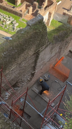 Morning life continues at Rome's ancient Forum amid construction