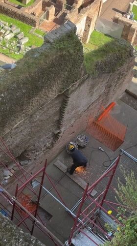 Morning life continues at Rome's ancient Forum amid construction