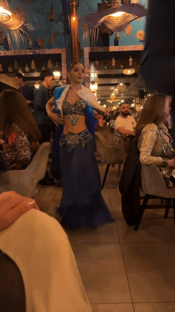 Belly dancers perform at Marrakesh restaurant venue
