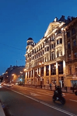 Evening documentation of Saint Petersburg's illuminated classical architecture