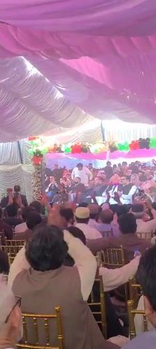 Large political gathering held under tent in Quetta Pakistan