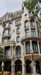 Barcelona street scenes captured showing architecture and daily traffic