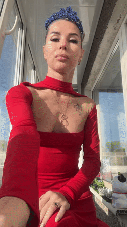 Woman in crown, boy with guitar recorded in Abakan