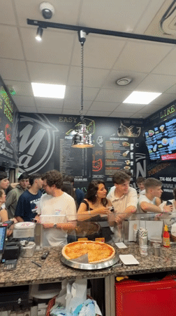 Late-night street and snack stop in central Prague