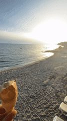 Ice cream moment captured on quiet Alanya beach