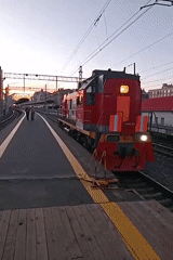 Evening train operations documented at Saint Petersburg railway station