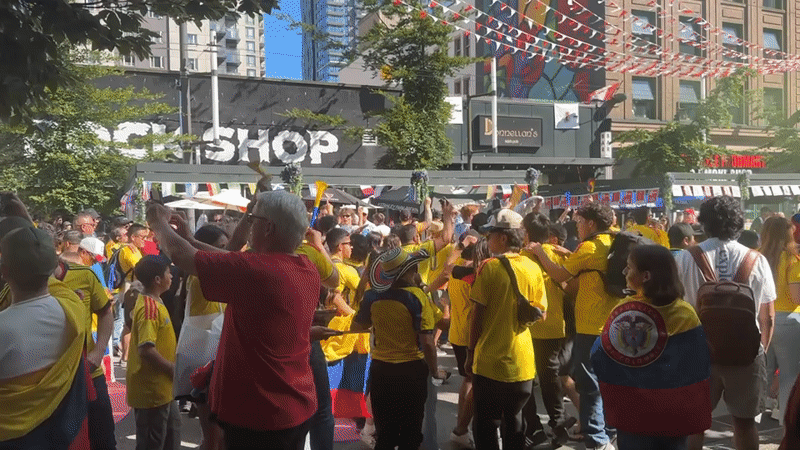 Colombian pride parade fills Vancouver streets with flags and yellow