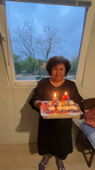 Elderly Woman Celebrates 60th Birthday in Kosten, Bulgaria