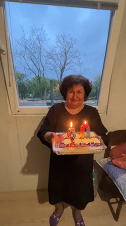 Elderly Woman Celebrates 60th Birthday in Kosten, Bulgaria