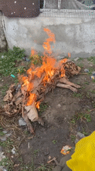 Controlled outdoor burning documented in Badagry residential area