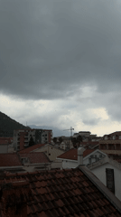 Morning scenes captured in Budva: stormy skies, piano playing
