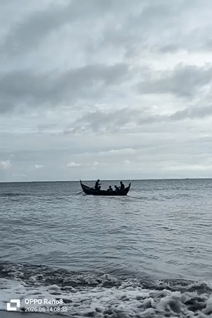 Early morning beach scenes documented in Lhokseumawe, Indonesia