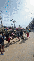 Busy street market documented in Nkpor, Nigeria Friday afternoon