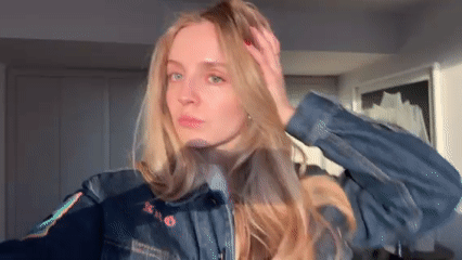 Woman photographed in denim jacket during late-night Mexico City session