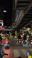 Evening traffic observed at Bangkok intersections during rush hour