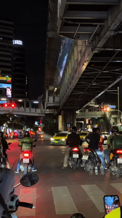 Evening traffic observed at Bangkok intersections during rush hour