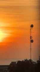Nha Trang sunset burning through the city skyline