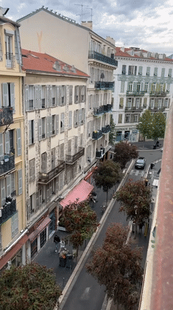 Cloudy afternoon cityscape captured from high vantage point in Nice