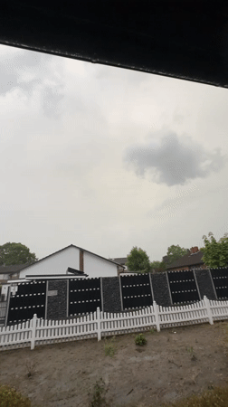 Thunderstorm brings heavy rain to Fredenbeck, Germany