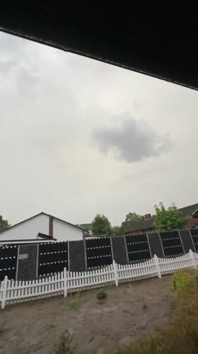 Thunderstorm brings heavy rain to Fredenbeck, Germany