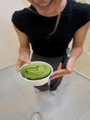 Late-night ice cream purchase captured at Mexican frozen dessert shop