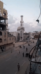 Damaged mosque and streets in Khan Yunis amid conflict aftermath