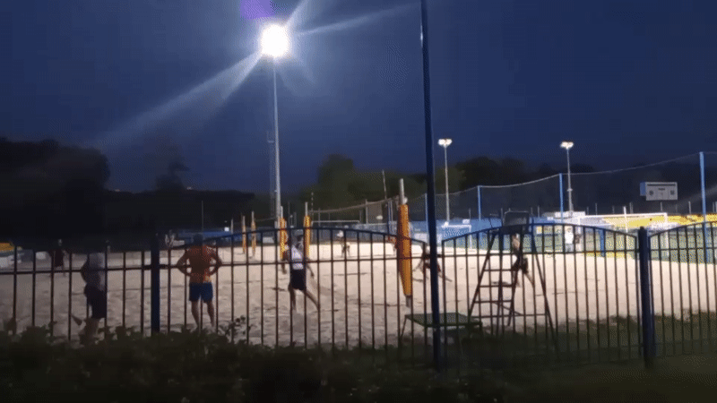 Beach volleyball and boulevard life on a Minsk summer evening