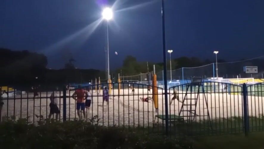 Beach volleyball and boulevard life on a Minsk summer evening