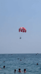 Beach day in Kemer: parasailing, pebbles, and sailboats