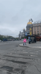 Saint Petersburg street scenes and landmarks captured during overcast morning