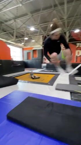 Parkour training session observed at Krasnoyarsk trampoline facility