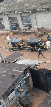 Morning street life documented in Nkpor, Nigeria residential area
