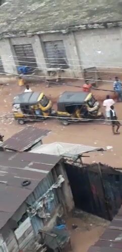 Morning street life documented in Nkpor, Nigeria residential area