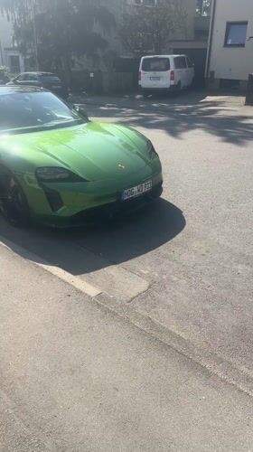 Green Porsche spotted parked on Stuttgart street